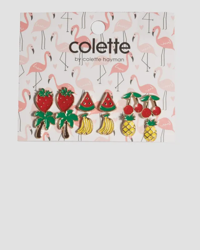 Multi Fruit Stud Earring Set sold by Collete Hayman