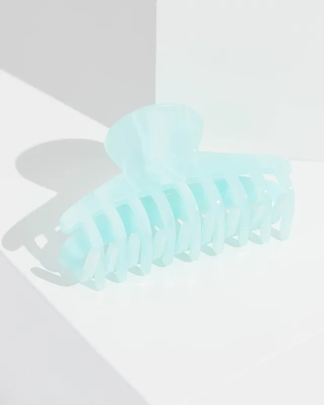 Blue Swirl Effect Rounded Claw Clip made by Collete Hayman
