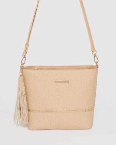 Nude Pia Tassel Medium Crossbody Bag sold by Collete Hayman