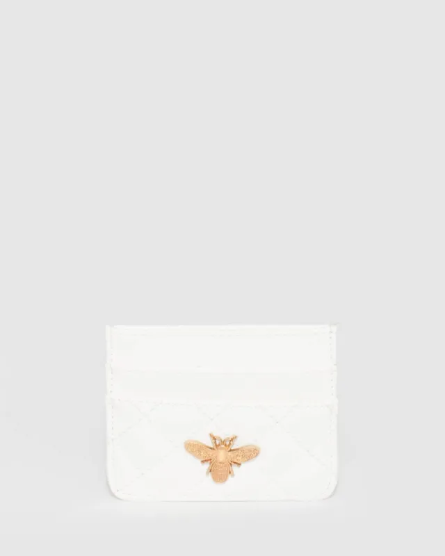 White Chiara Bee Card Purse sold by Collete Hayman
