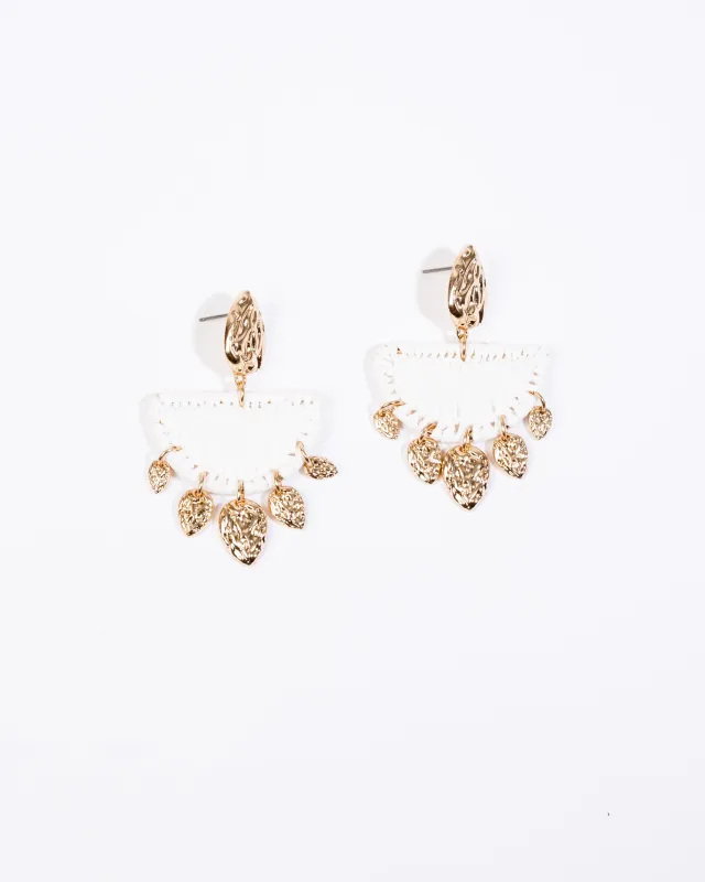 White Wrapped Textural Drop Earrings sold by Collete Hayman