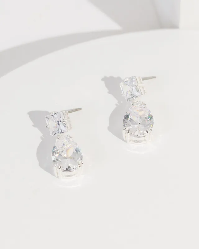 Silver Cubic Zirconia Pear Drop Earrings sold by Collete Hayman