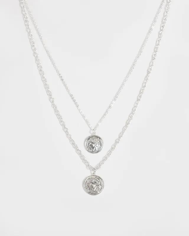 Silver Coin Pendant Layered Necklace sold by Collete Hayman