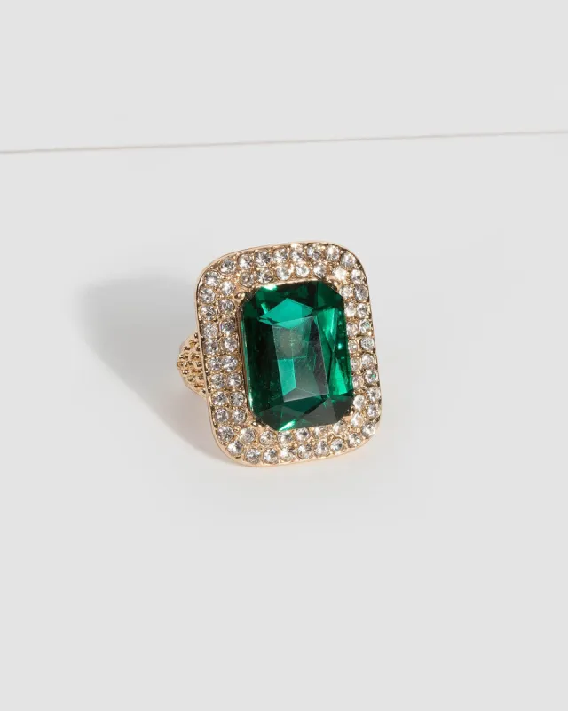 Emerald Large Stone And Crystal Ring sold by Collete Hayman