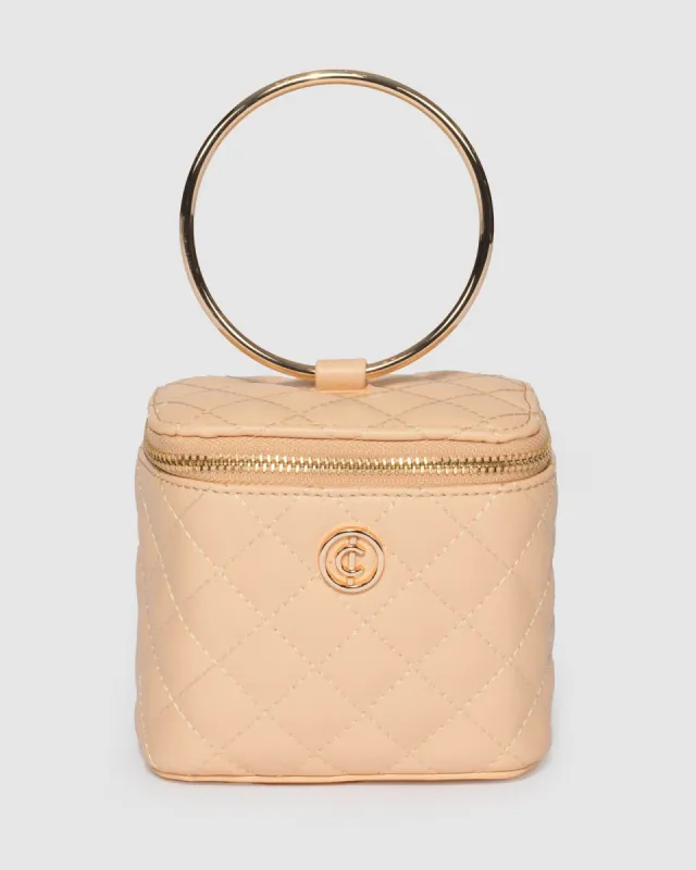 Nude Quilted Katja Spring Mini Bag sold by Collete Hayman