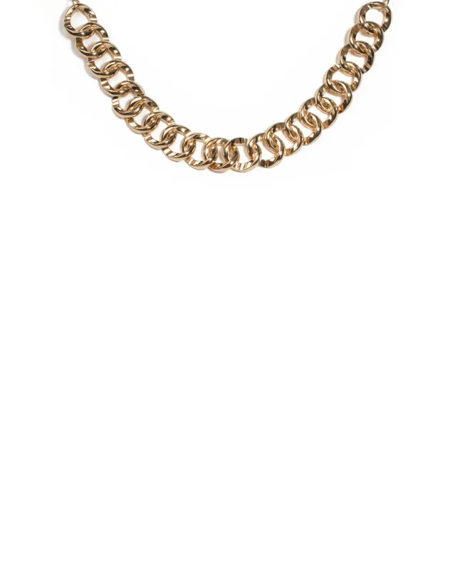 Gold Tone Chunky Chain Choker Necklace sold by Collete Hayman