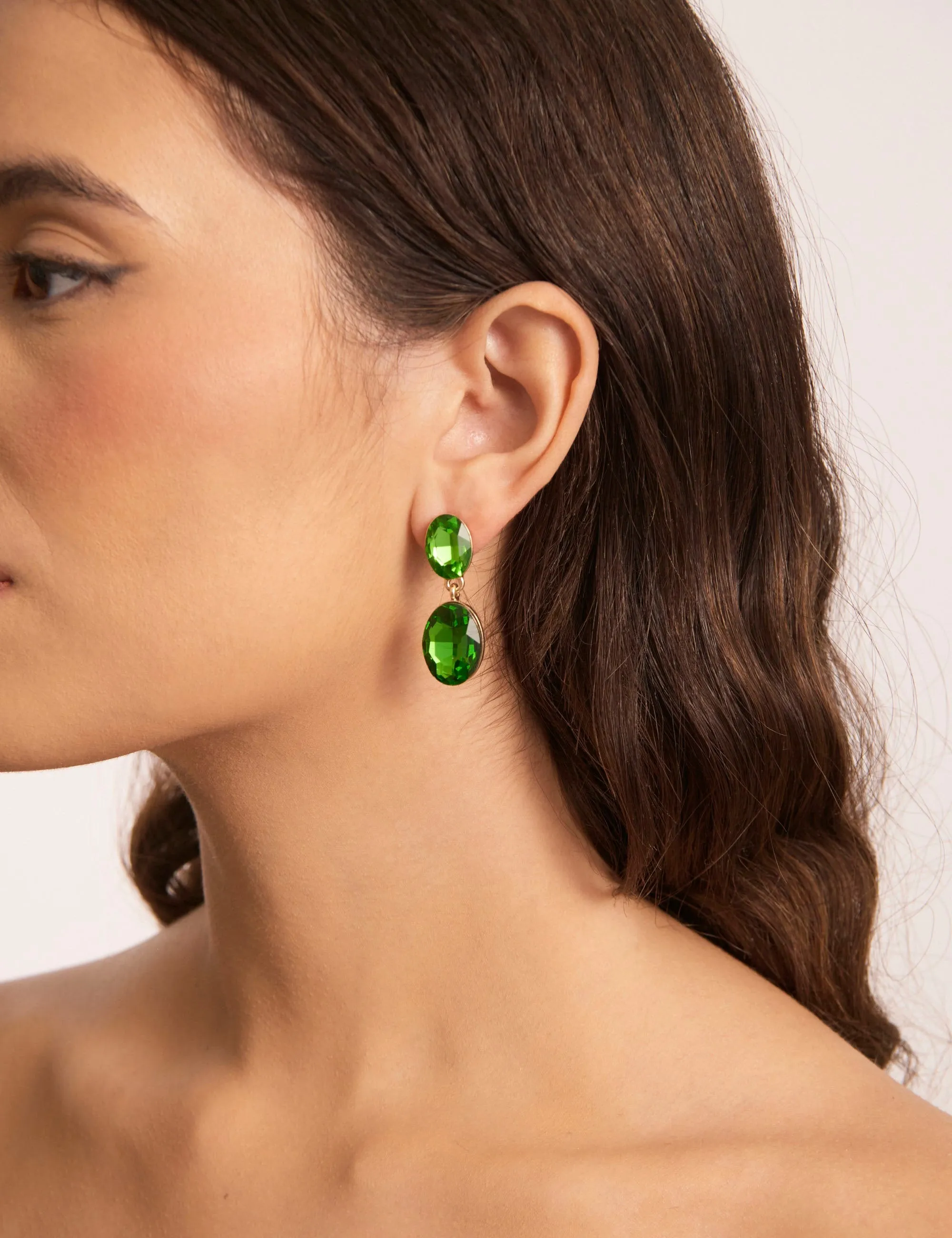 DOUBLE DROP OVAL STONE EARRINGS sold by Collete Hayman product image thumbnail 2