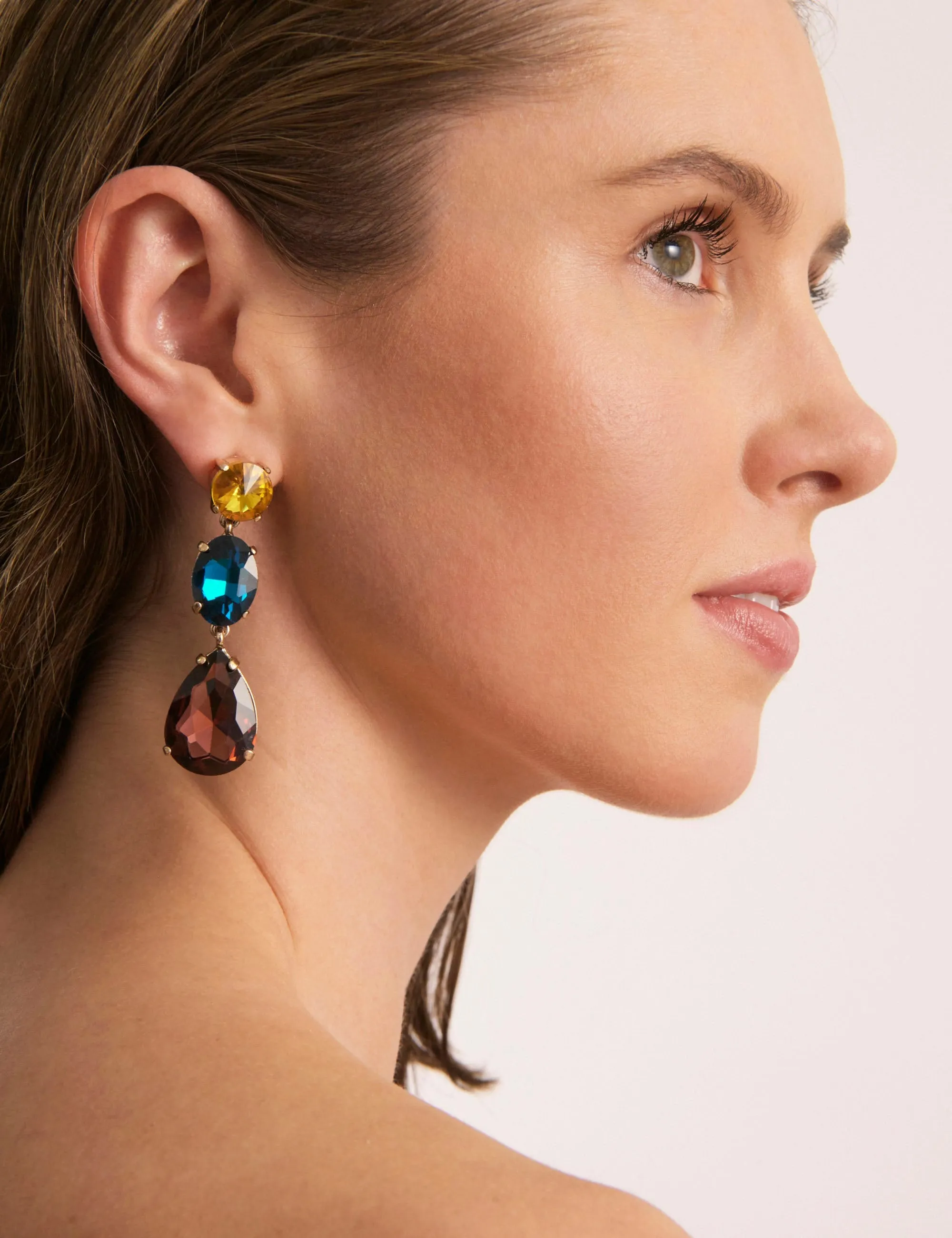 3 TIER STONE DROP EARRING sold by Collete Hayman product image thumbnail 2