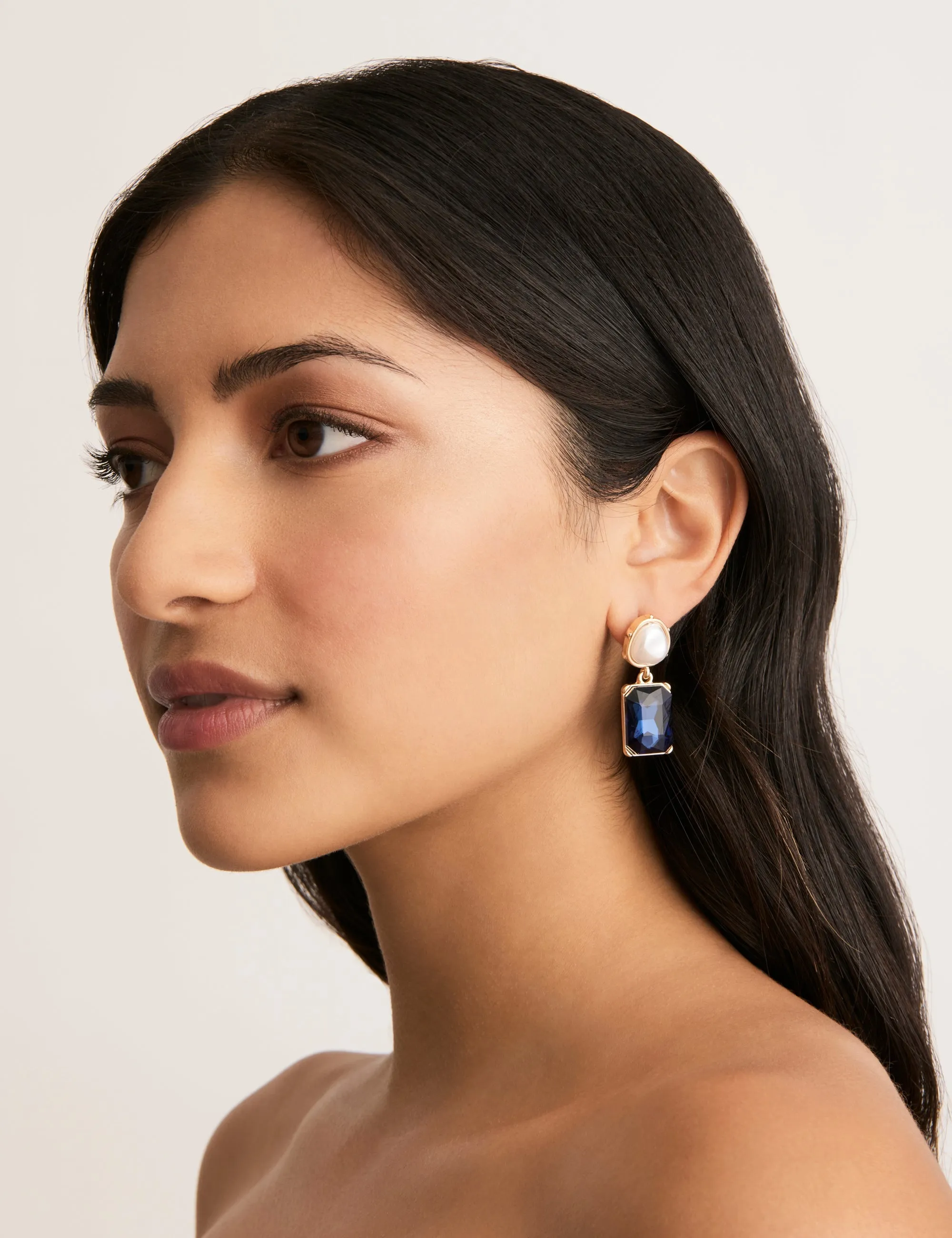 PEARLINE RECTANGLE STONE EARRING sold by Collete Hayman product image thumbnail 5