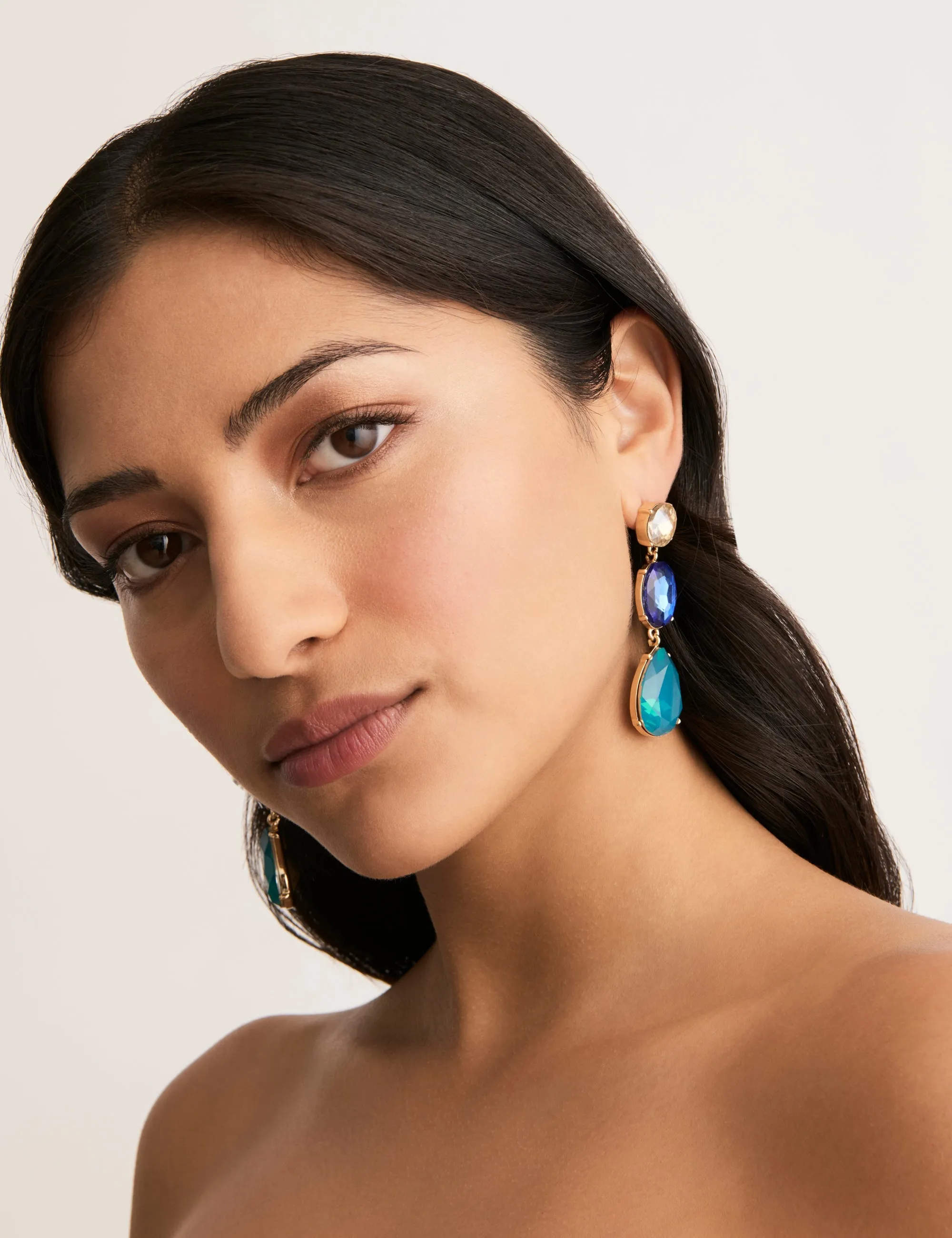 3 TIER STONE DROP EARRING sold by Collete Hayman product image thumbnail 5