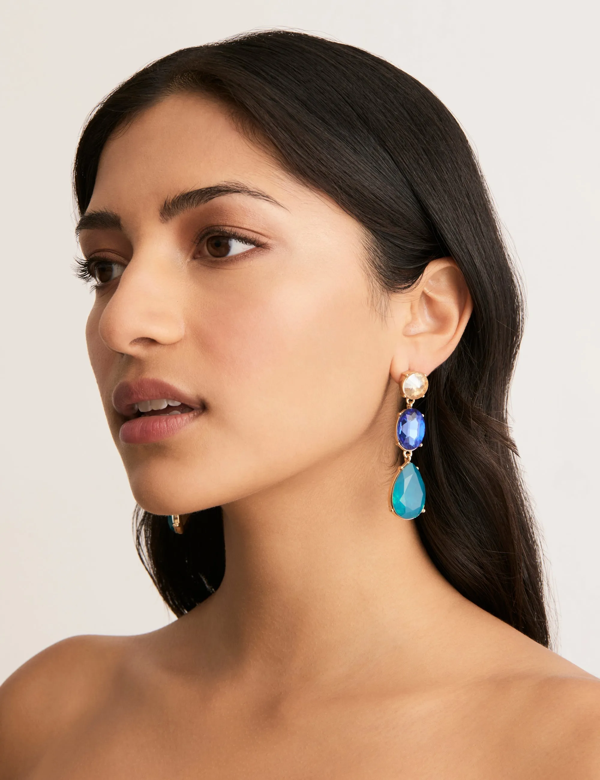3 TIER STONE DROP EARRING sold by Collete Hayman product image thumbnail 2