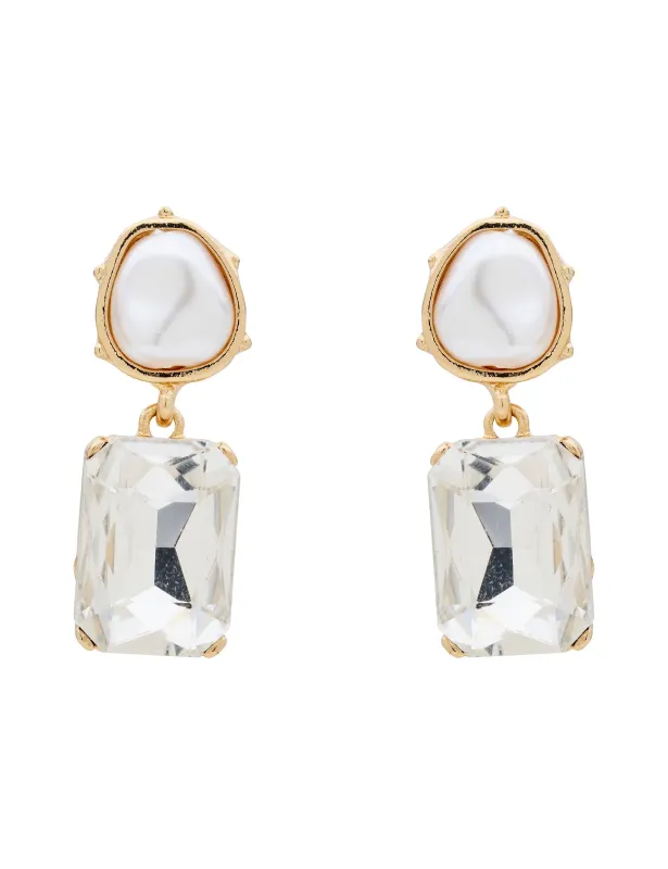 PEARLINE RECTANGLE STONE EARRING sold by Collete Hayman