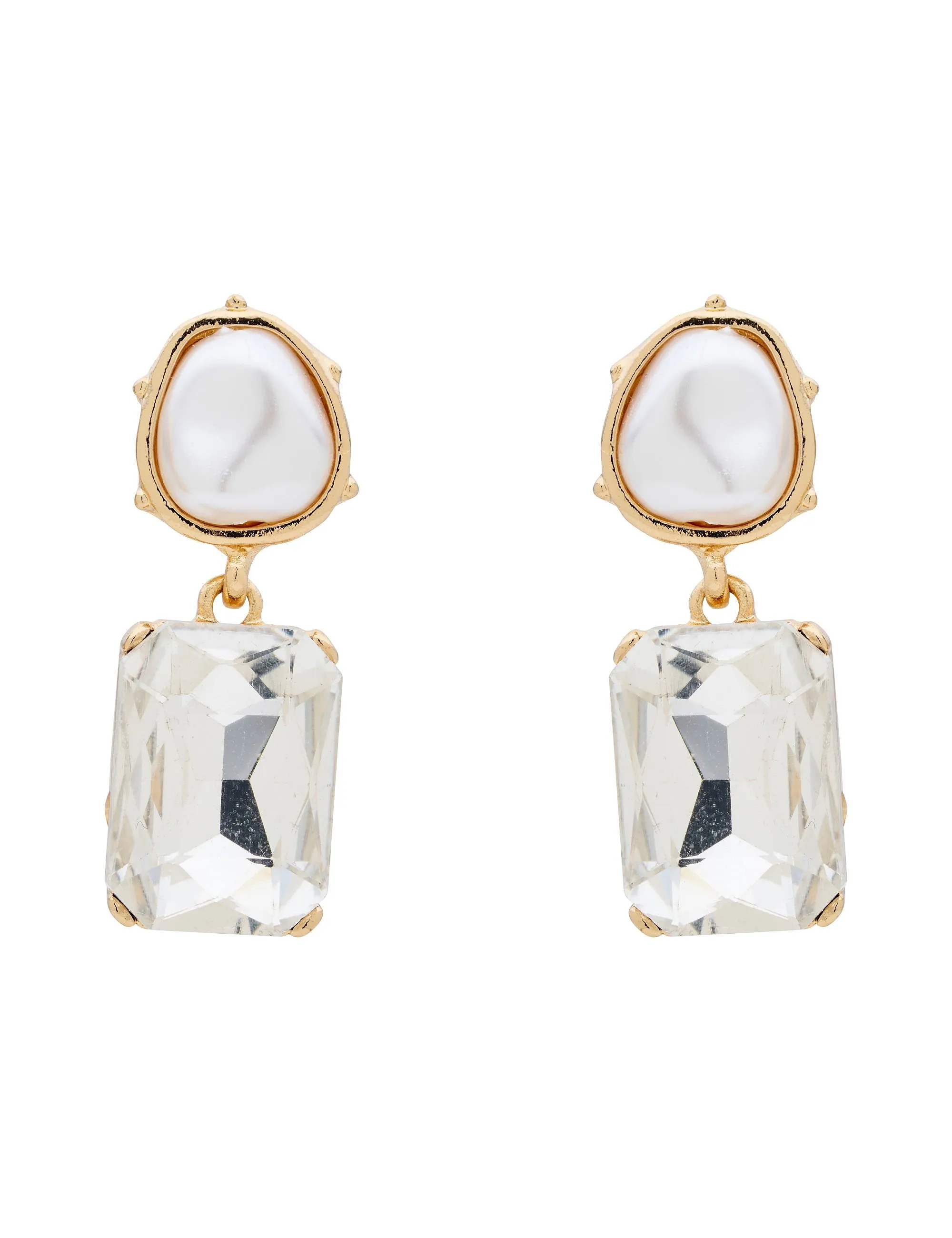 PEARLINE RECTANGLE STONE EARRING sold by Collete Hayman