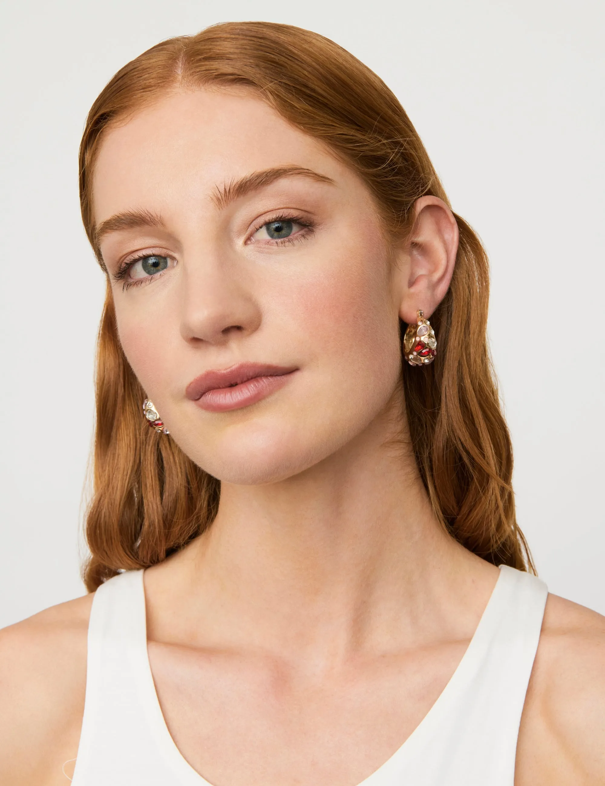 SCARLET CRYSTAL HOOP EARRING sold by Collete Hayman product image thumbnail 5