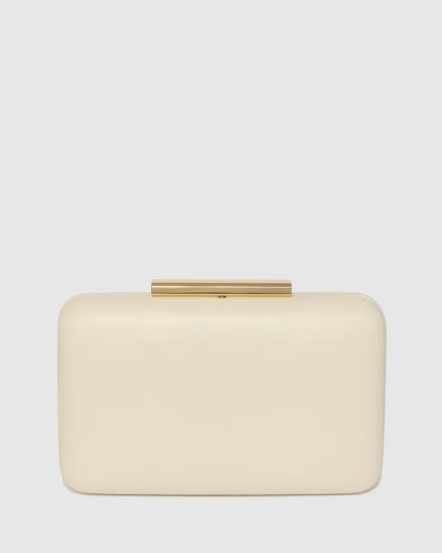 Ivory Cassie Rectangle Hardcase Clutch Bag sold by Collete Hayman