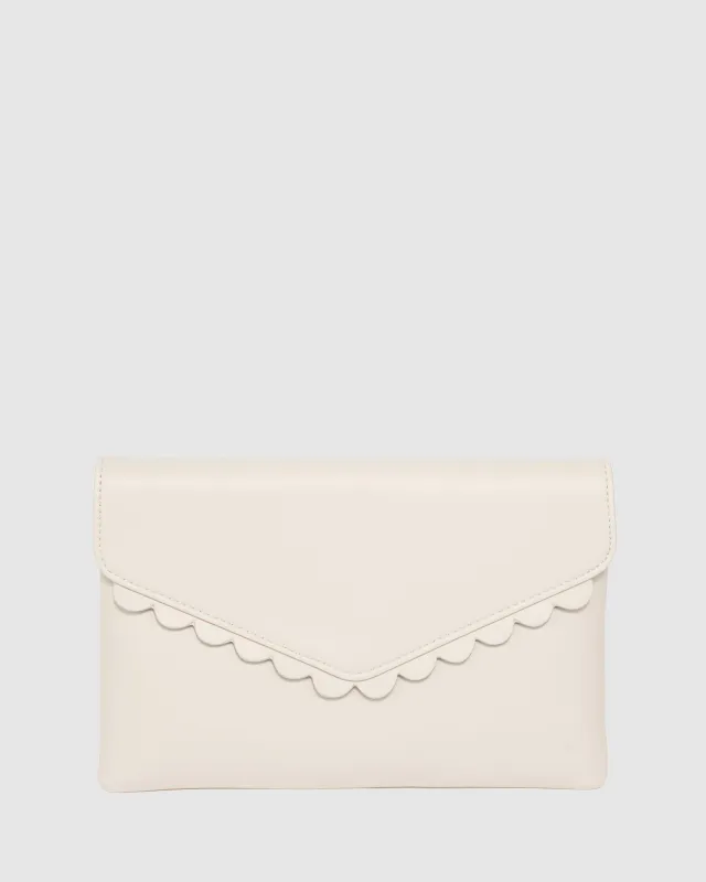 Nude Jordana Scallop Clutch Bag sold by Collete Hayman