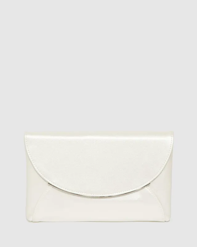 Silver Dalila Envelope Clutch Bag sold by Collete Hayman