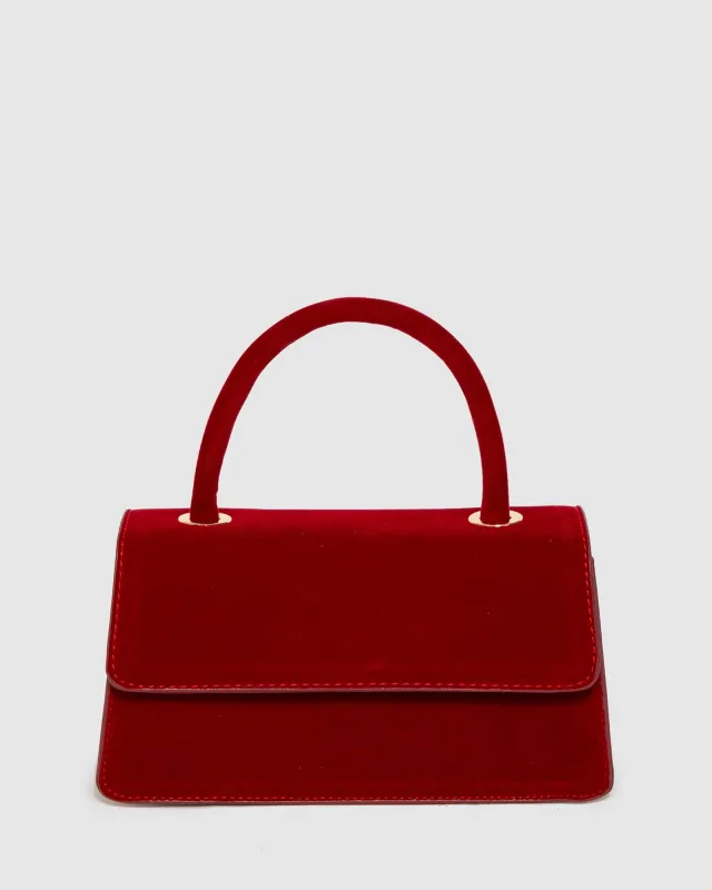 Red Luna Flap Top Handle Bag sold by Collete Hayman