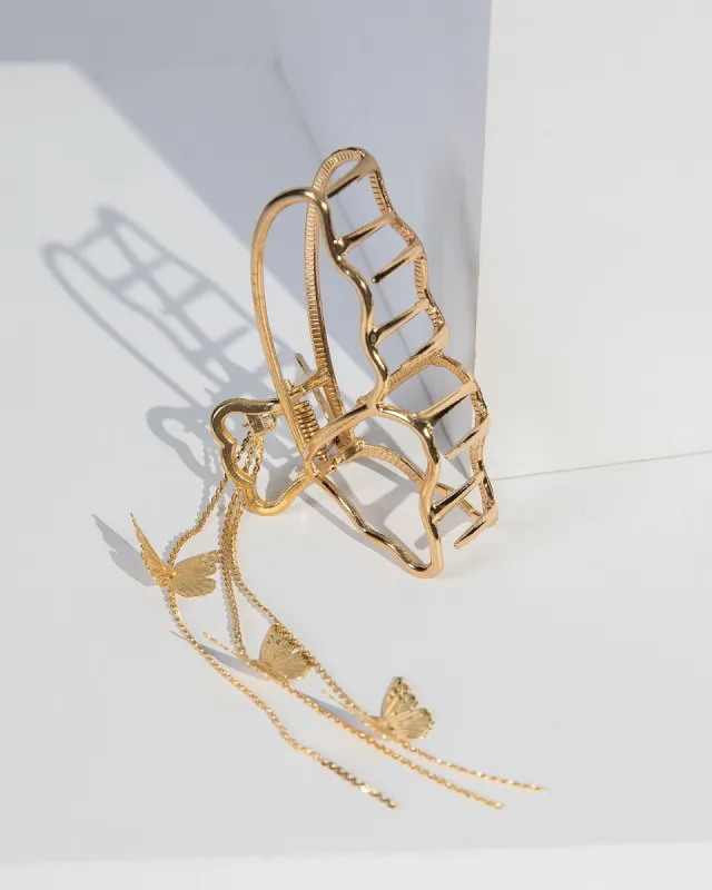 Gold Butterfly Charm Claw Clip sold by Collete Hayman