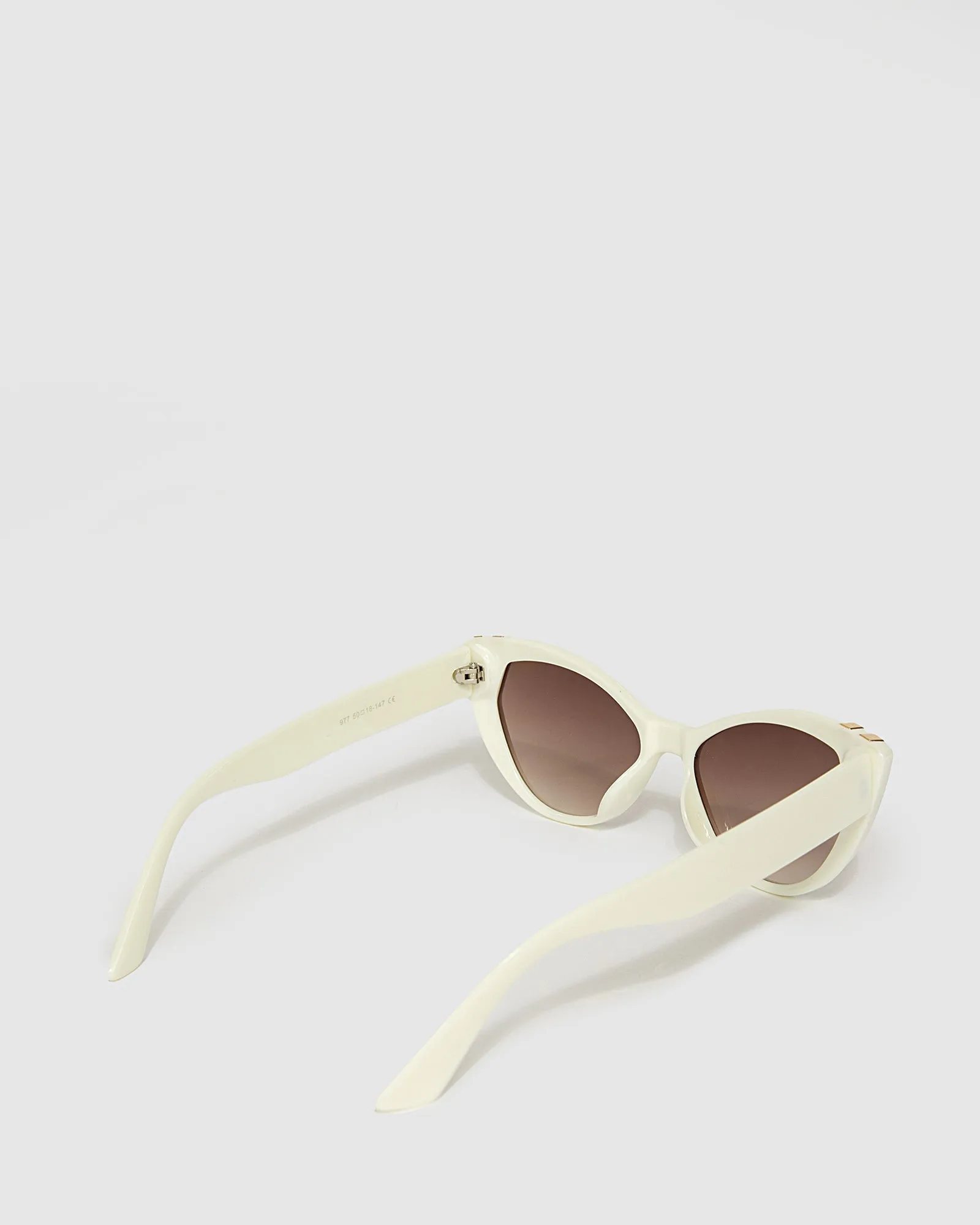 Gold Embellished Cat Eye Sunglasses - White sold by Collete Hayman product image thumbnail 3