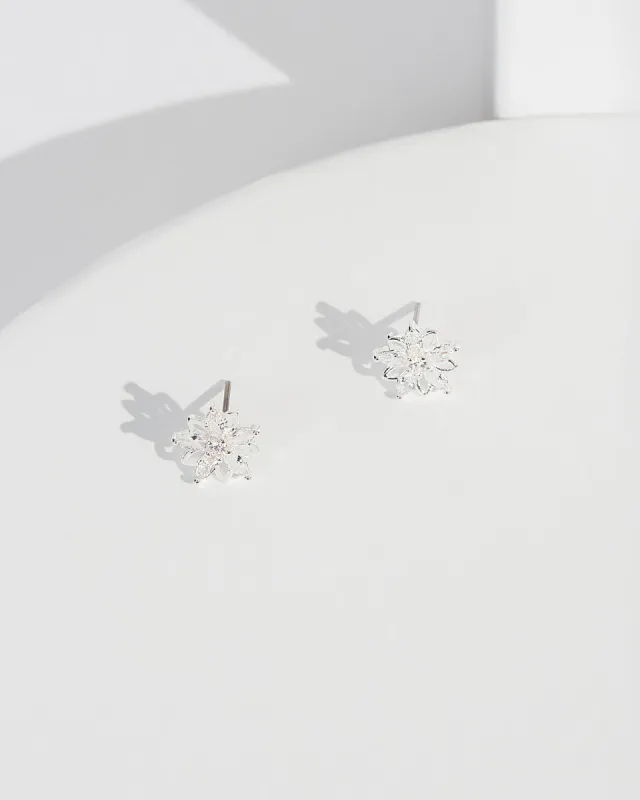 Crystal Flower Cubic Zirconia Stud Earrings sold by Collete Hayman
