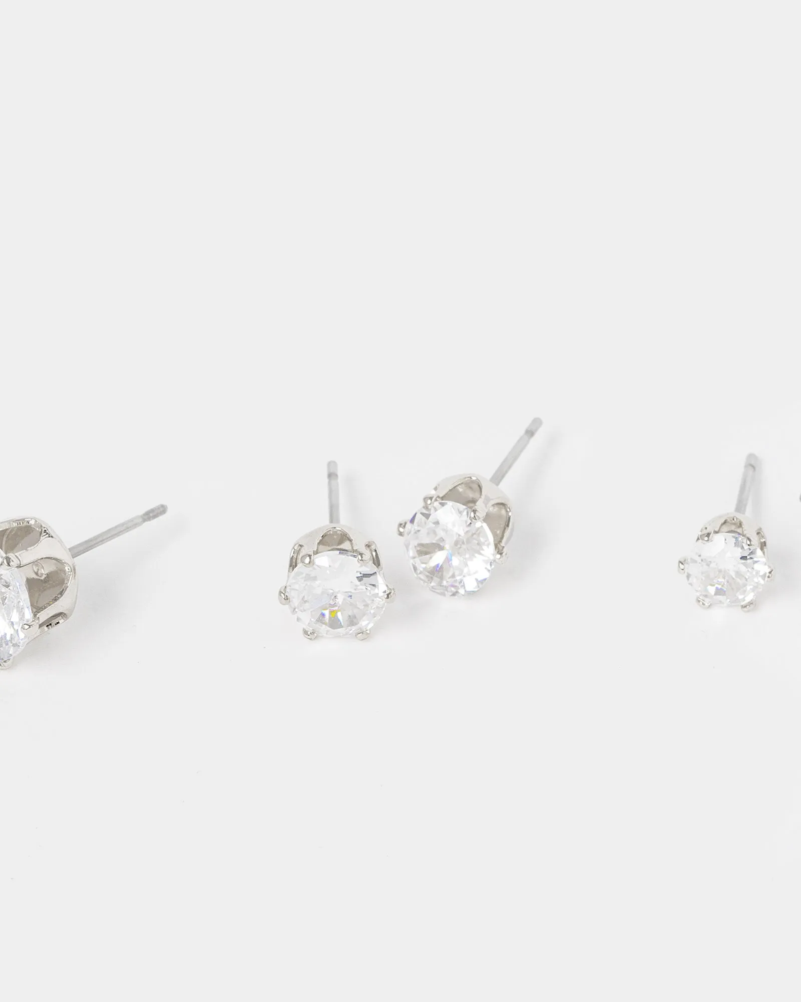 Silver 3 Pack Round Stud Earrings sold by Collete Hayman product image thumbnail 3