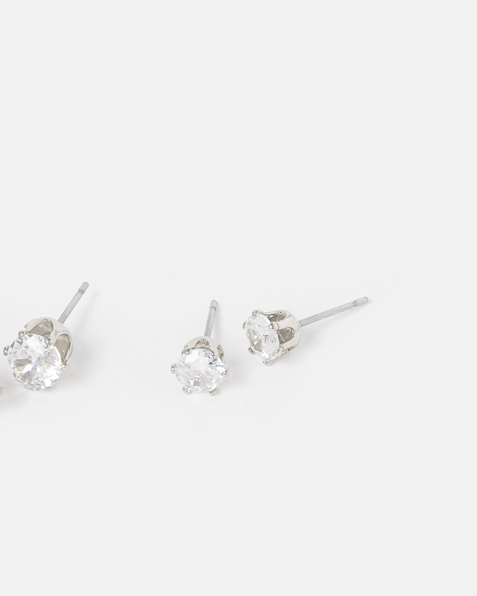 Silver 3 Pack Round Stud Earrings sold by Collete Hayman product image thumbnail 4