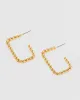 Gold Open Twisted Regtangle Hoop Earrings sold by Collete Hayman