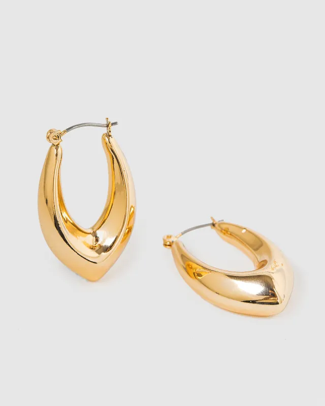 Gold Pointed Style Hoop Earrings sold by Collete Hayman