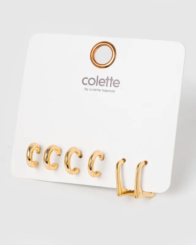 Gold 3 Pack Thin Hoop Earrings sold by Collete Hayman