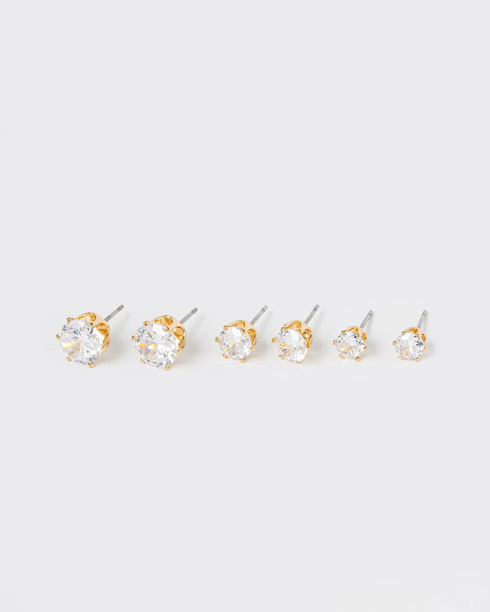 Gold 3 Pack Round Stud Earrings sold by Collete Hayman