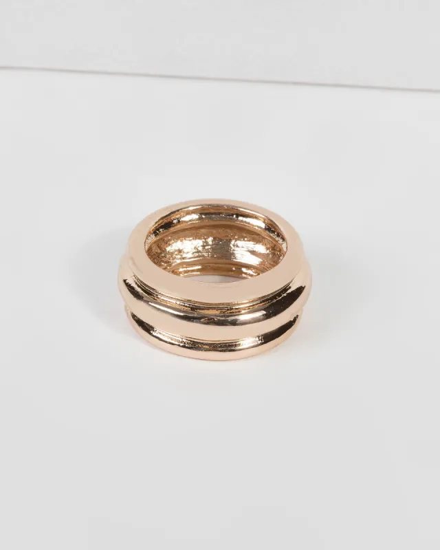 Gold Thick Metal Band Ring sold by Collete Hayman