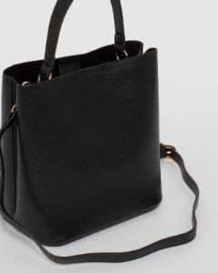 Black Melanie Medium Bucket Bag sold by Collete Hayman