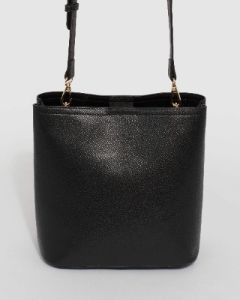Black Melanie Medium Bucket Bag sold by Collete Hayman