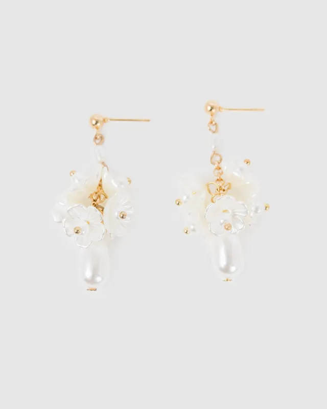 Flower Pearl Drop Earrings sold by Collete Hayman