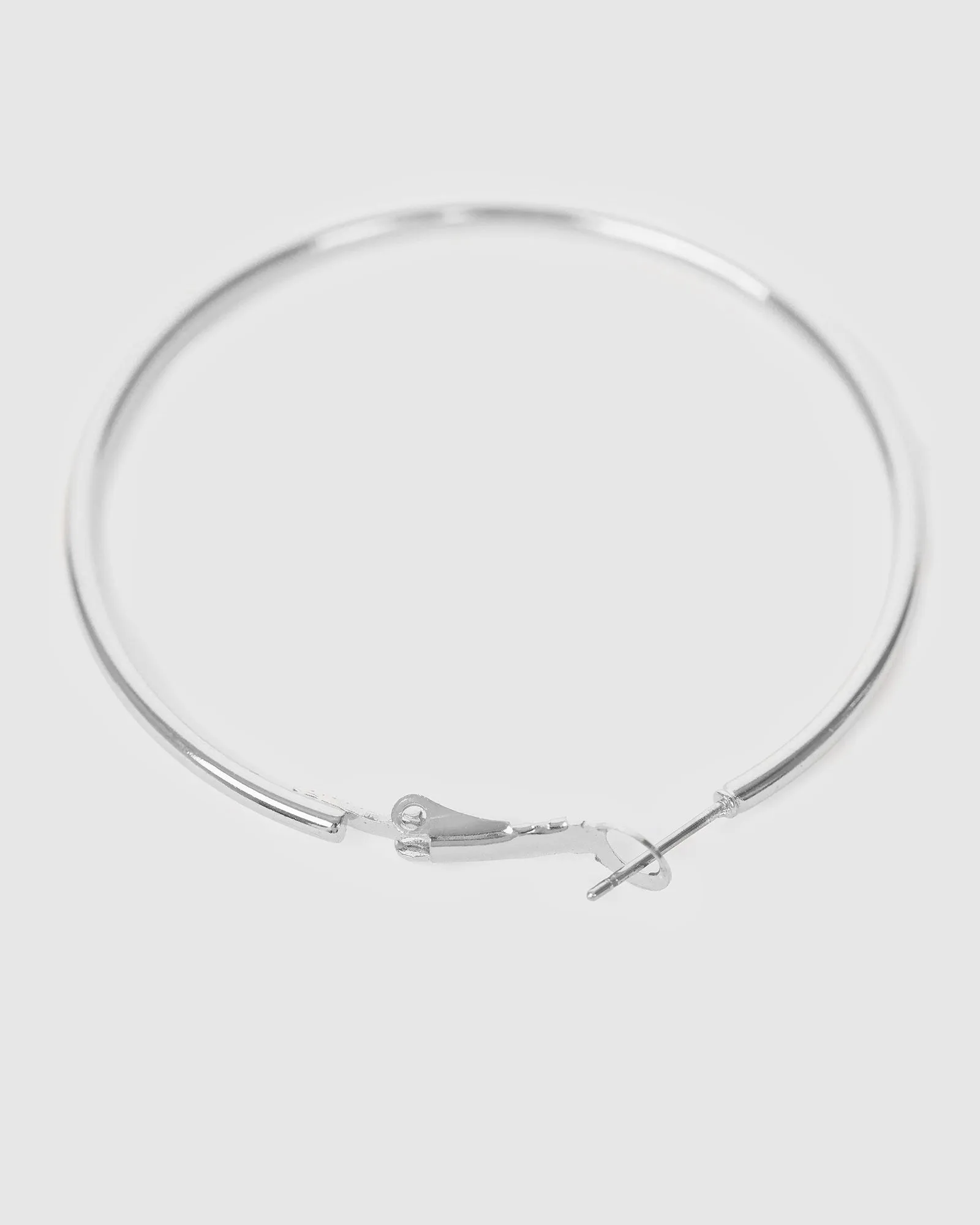 Silver Fine Hoop Earrings - 40mm sold by Collete Hayman product image thumbnail 3