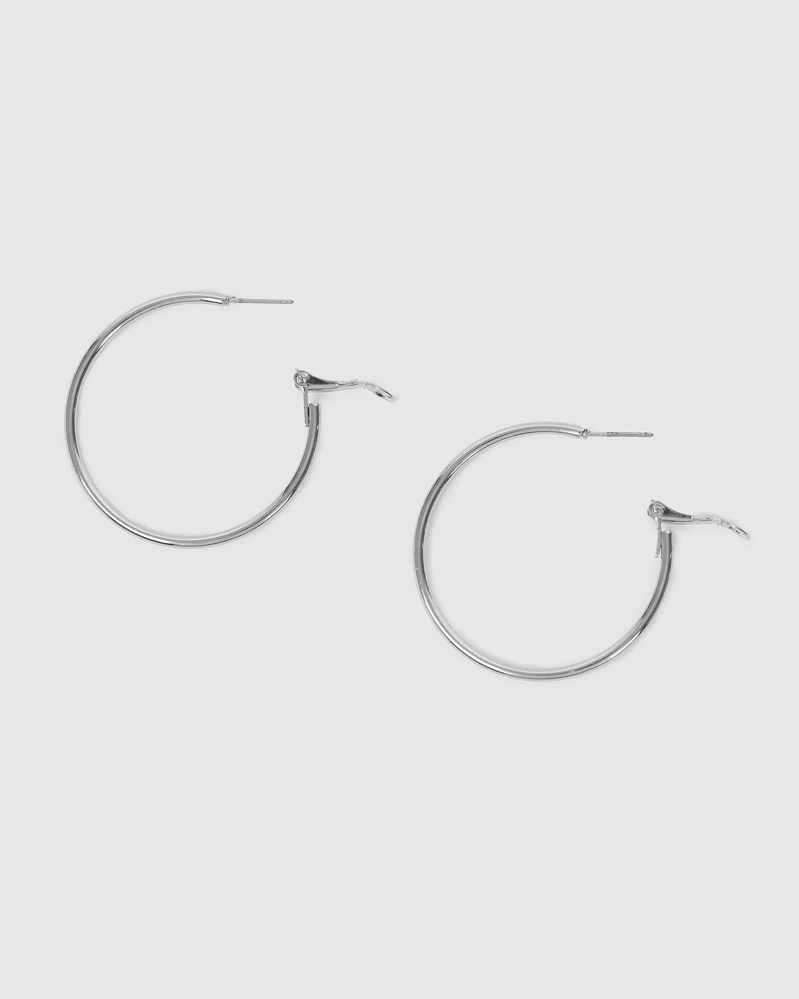 Silver Fine Hoop Earrings - 40mm sold by Collete Hayman