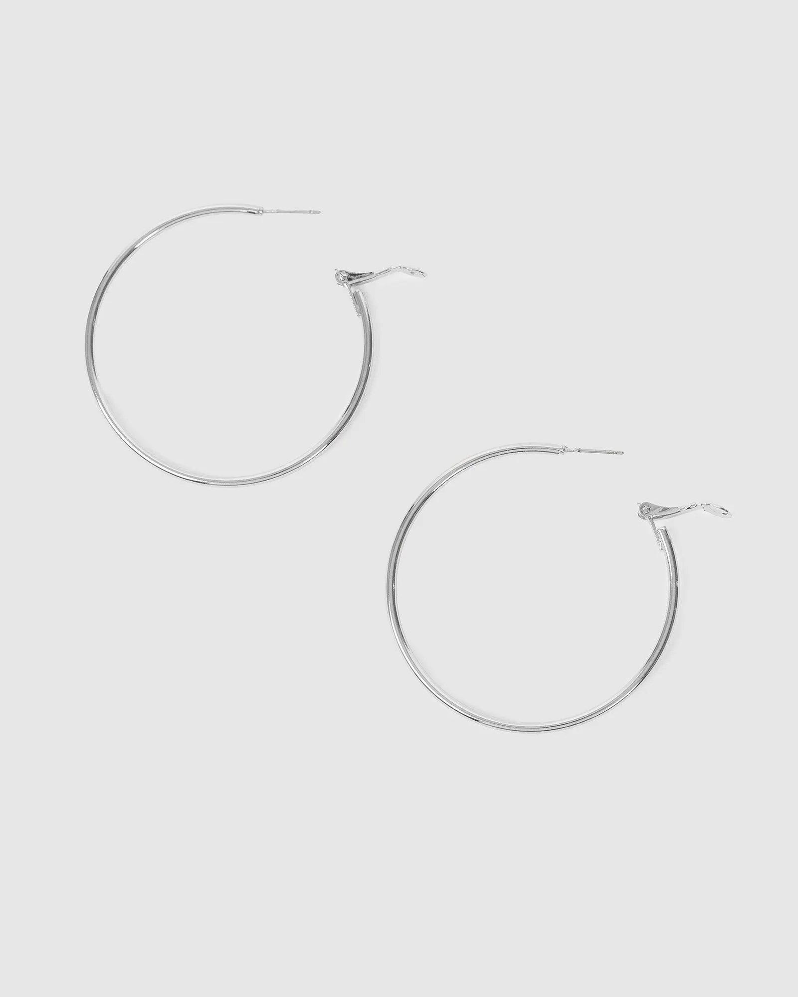 Silver Fine Hoop Earrings - 50mm sold by Collete Hayman
