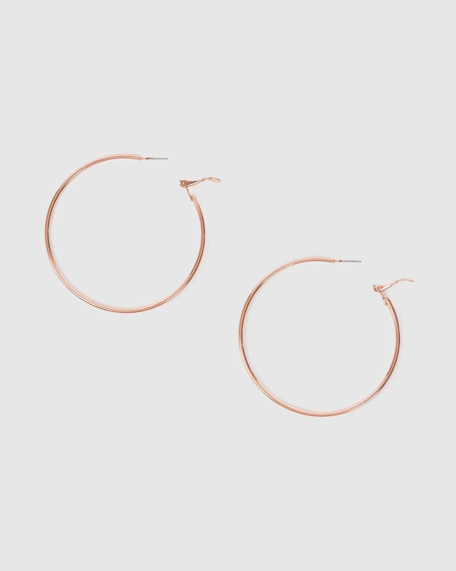 Rose Gold Fine Hoops Earrings - 60mm sold by Collete Hayman