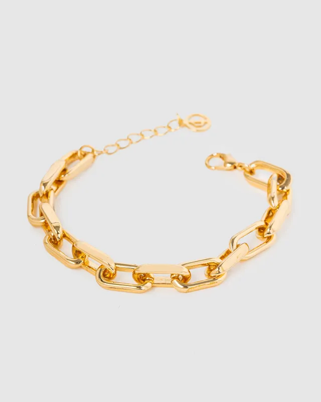 Gold Thick Linked Chain Bracelet sold by Collete Hayman