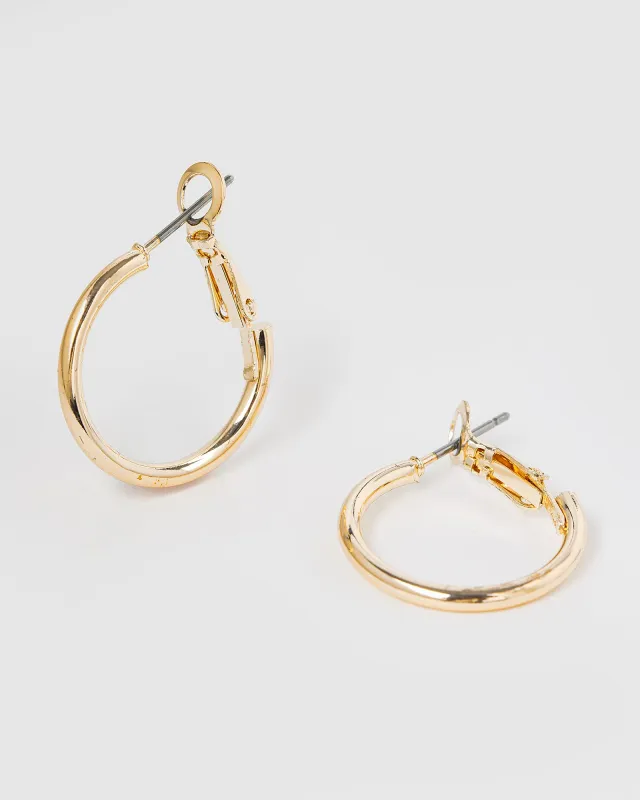 Gold Fine Hoop Earrings - 20mm sold by Collete Hayman