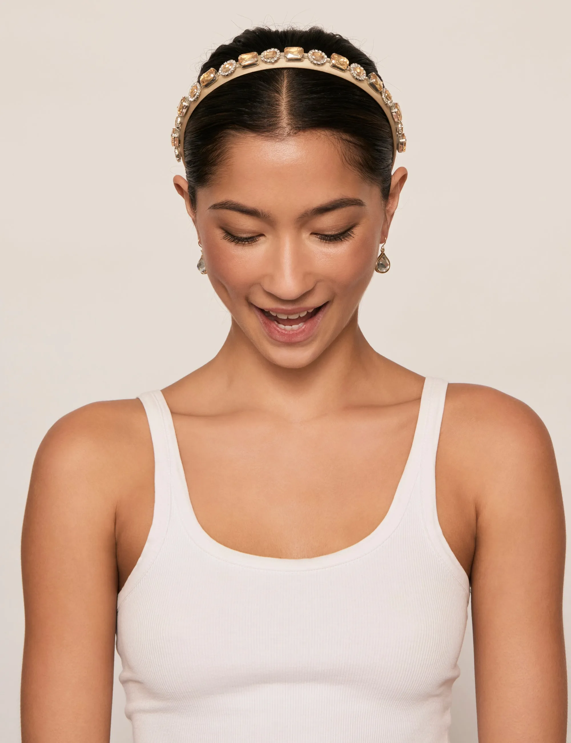 Champagne Bejewelled Narrow Headband sold by Collete Hayman product image thumbnail 4