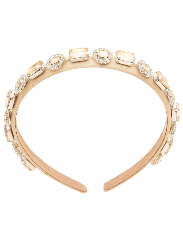 Champagne Bejewelled Narrow Headband sold by Collete Hayman