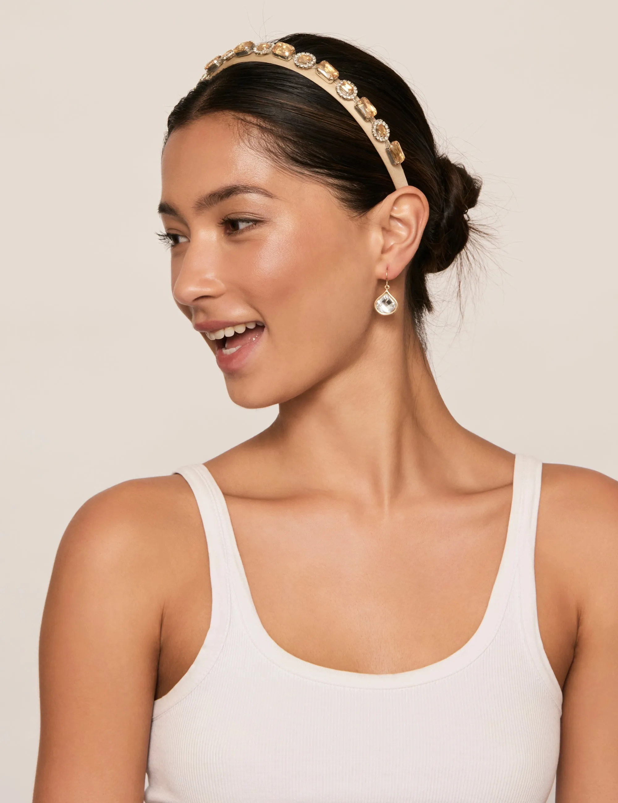 Champagne Bejewelled Narrow Headband sold by Collete Hayman product image thumbnail 5