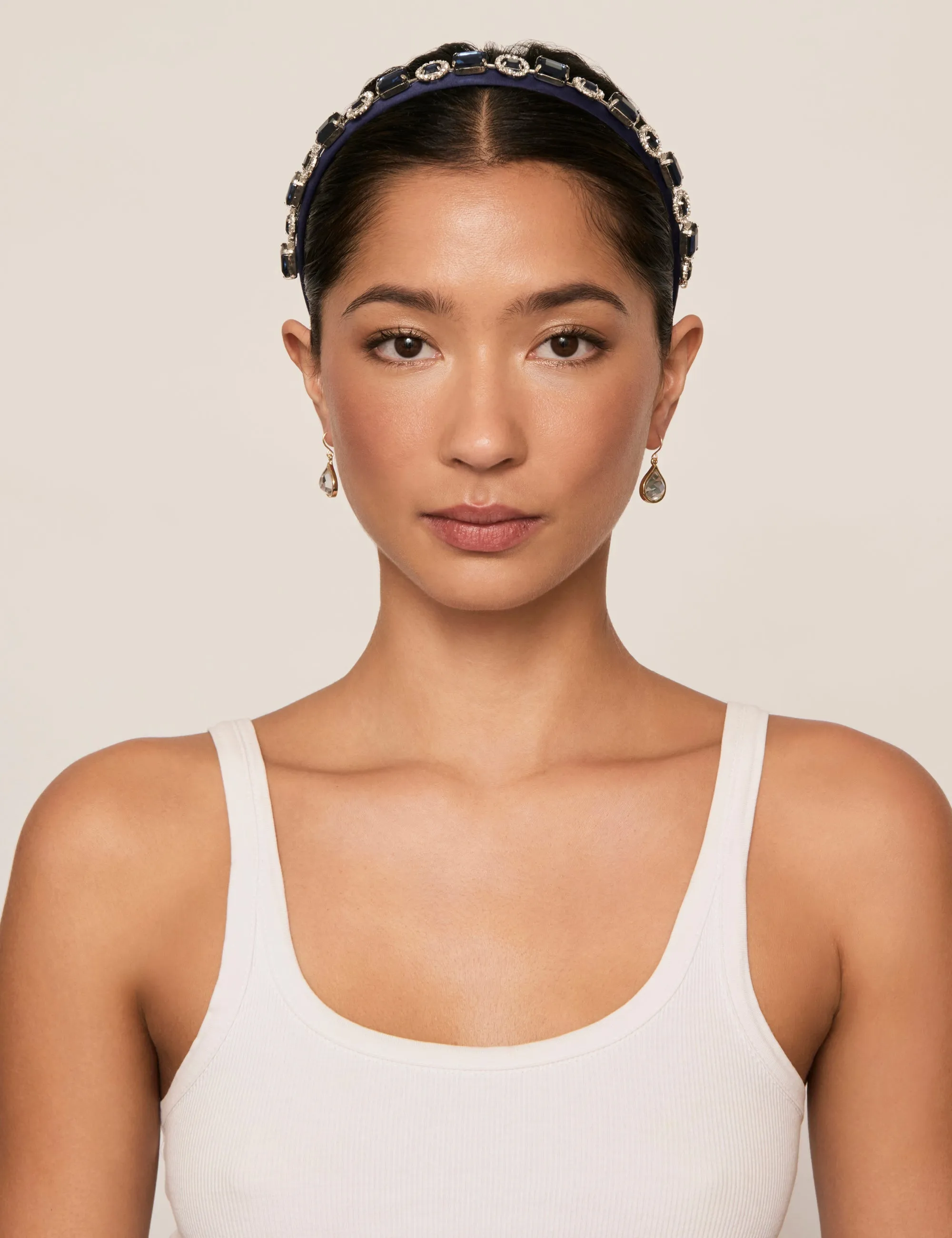 Navy Bejewelled Narrow Headband sold by Collete Hayman product image thumbnail 5