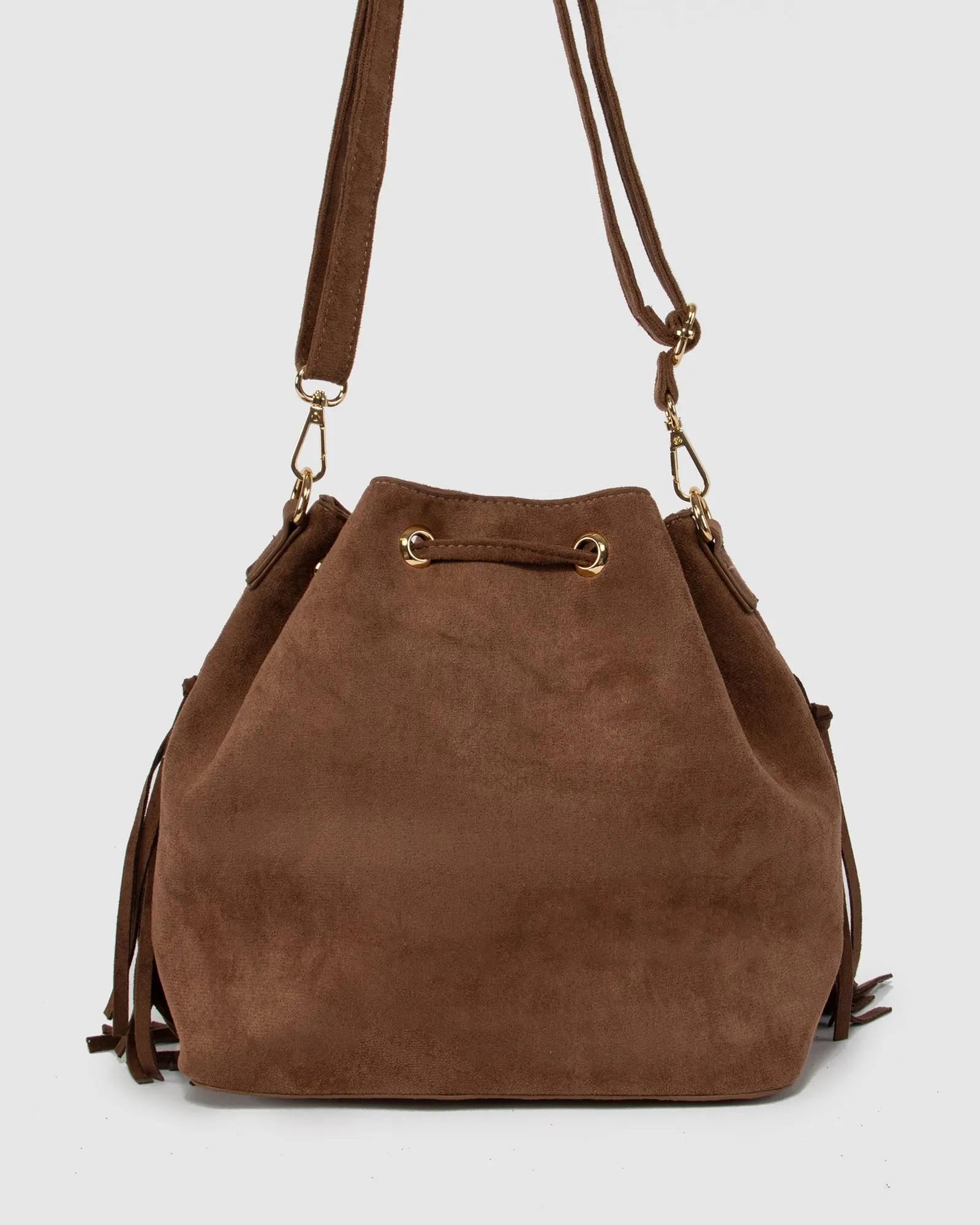 Chocolate Giselle Fringe Bucket Bag sold by Collete Hayman product image thumbnail 4