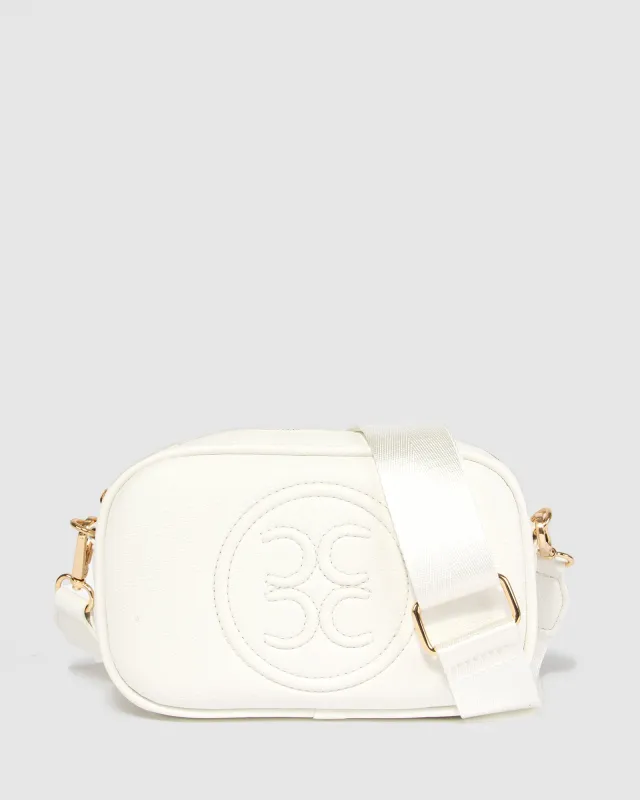 White Amalia Logo Crossbody made by Collete Hayman