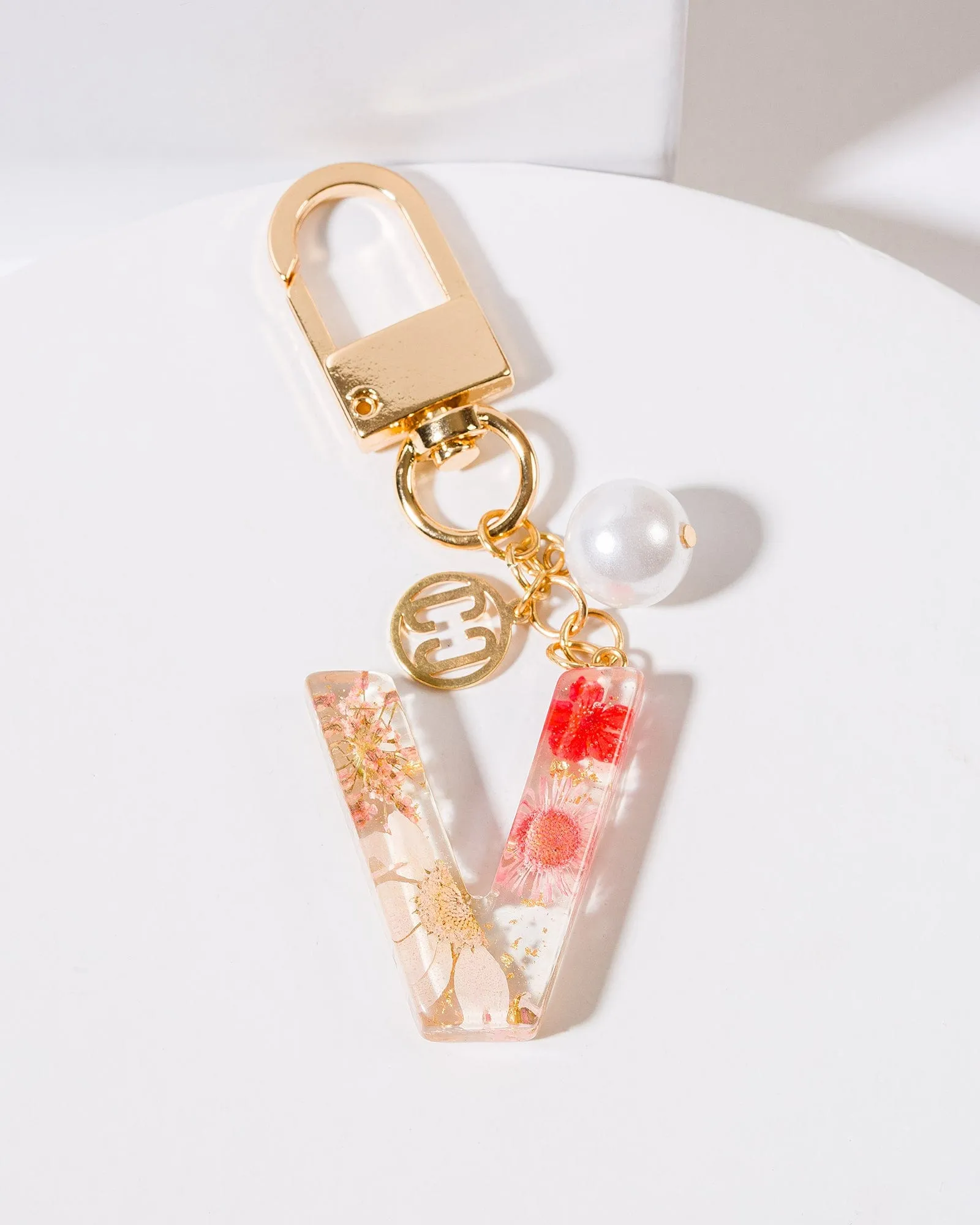 V - Initial Bag Charm Pearl sold by Collete Hayman