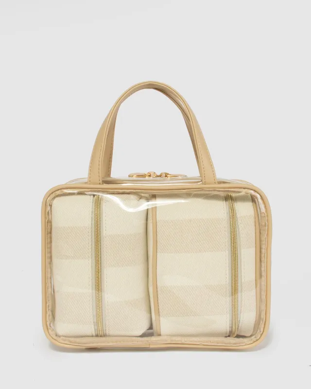 Natural Three Piece Clear Cosmetic Case sold by Collete Hayman