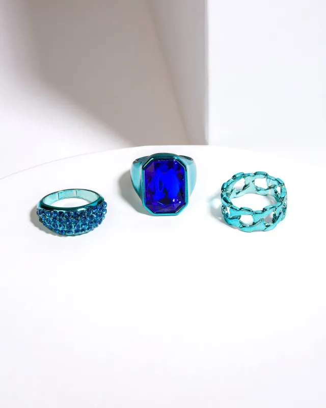 Blue Crystal Chunky Ring sold by Collete Hayman